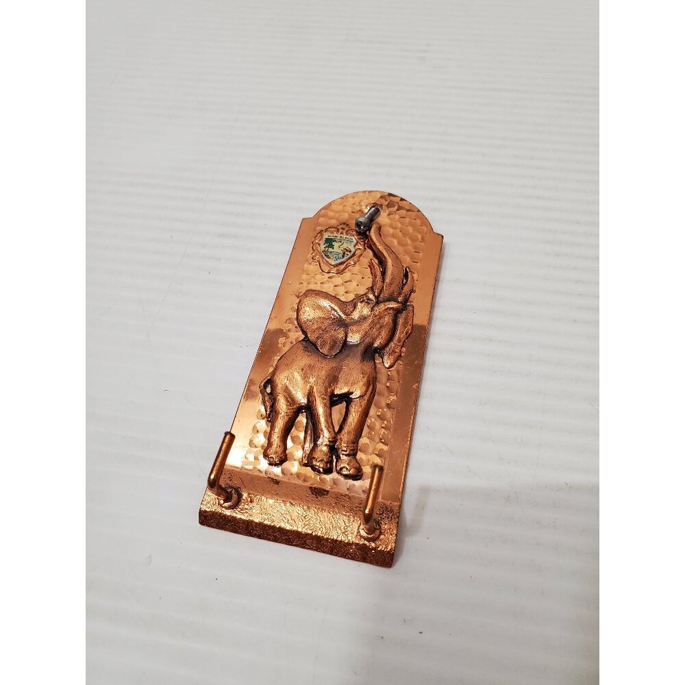 copper"Keys" Key Hook -vintage Key Holder - 2 Hooks - 70s copper Decor - Cottage